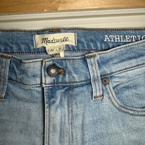 Madewell Mens Light Blue High-Rise Jeans. Athletic Slim W32 L32